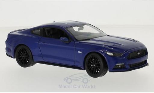 Diecast model cars Ford Mustang GT metallic blue 2015 1/24 Welly