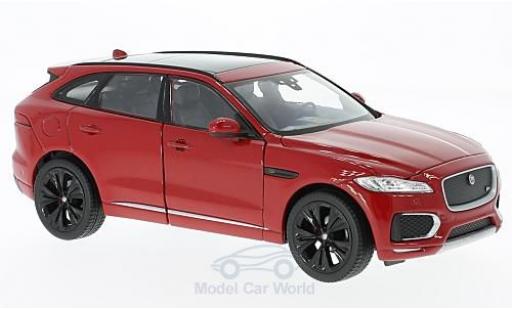 Diecast model cars Jaguar F-Pace Base metallic red 2016 without Vitrine 1/24 Welly