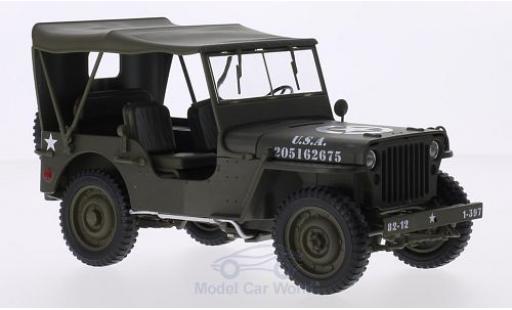 Diecast model cars Jeep Willys Militaire matt-oliv U.S. Army closed 1/18 Welly