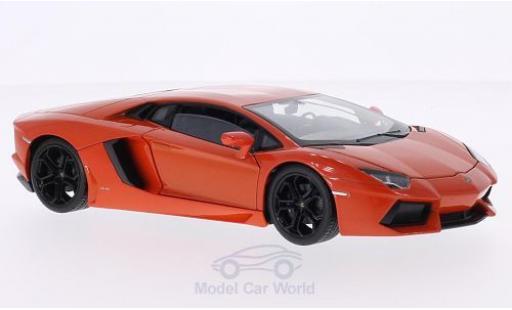 Diecast model cars Lamborghini Aventador LP 700-4 metallic orange 1/24 Welly