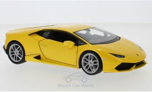 Diecast model cars Lamborghini Huracan LP 610-4 metallic yellow 1/24 Welly