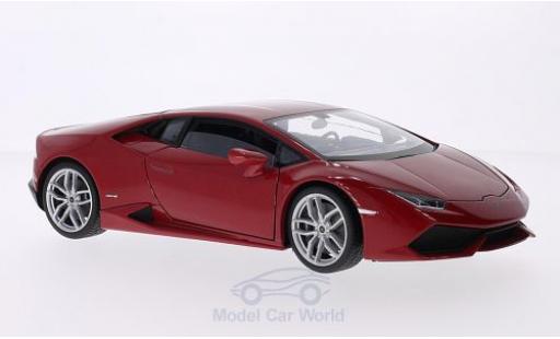 Diecast model cars Lamborghini Huracan LP 610-4 metallic red 2014 1/18 Welly