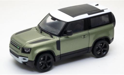 Diecast model cars Land Rover Defender Base green/white 2020 1/24 Welly