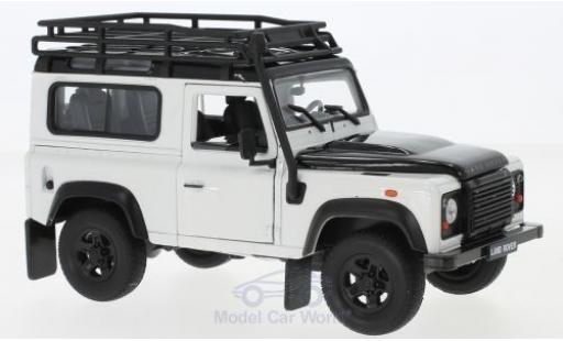 Diecast model cars Land Rover Defender Base white/black with roofgep&Atilde;&curren;cktr&Atilde;&curren;ger 1/24 Welly