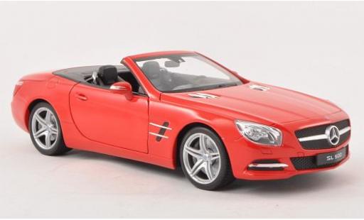 Diecast model cars Mercedes SL Base 500 (R231) red 2012 hood ouvert 1/18 Welly