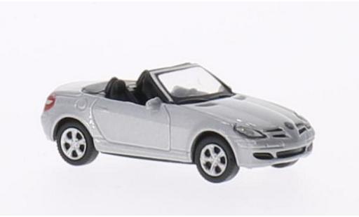 Diecast model cars Mercedes SLK Base 350 metallic grey hood ouvert 1/87 Welly
