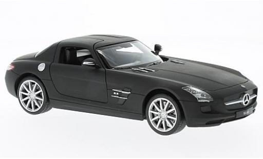 Diecast model cars Mercedes SLS Coupe AMG (C197) matt-black sans Vitrine 1/24 Welly