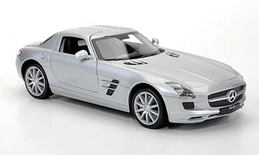 Diecast model cars Mercedes SLS Coupe AMG (C197) silver 1/24 Welly