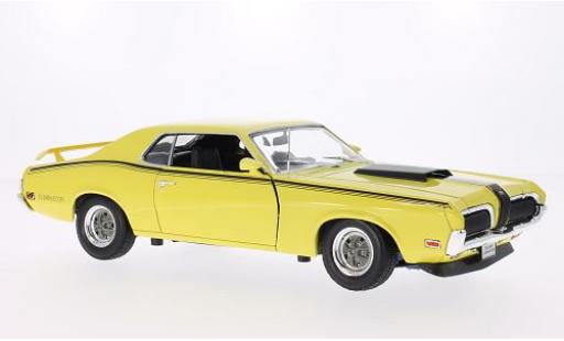 Diecast model cars Mercury Cougar Eliminator yellow/matt-black 1970 1/18 Welly