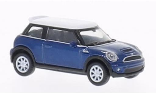 Diecast model cars Mini Cooper S blue/white 1/87 Welly