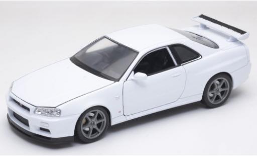 Diecast model cars Nissan Skyline R34 GT-R () white RHD 1/24 Welly