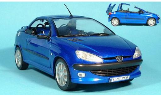 Diecast model cars Peugeot 206 CC blue 1/18 Welly