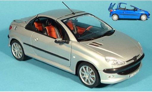 Diecast model cars Peugeot 206 CC silver 1/18 Welly