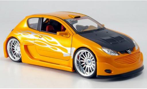 Diecast model cars Peugeot 206 Tuning orange-gold 1/24 Welly