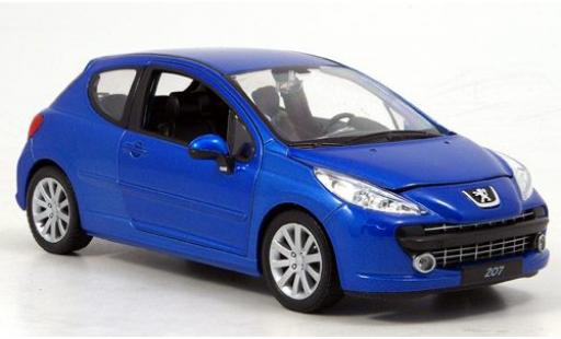 Diecast model cars Peugeot 207 Base blue 1/24 Welly