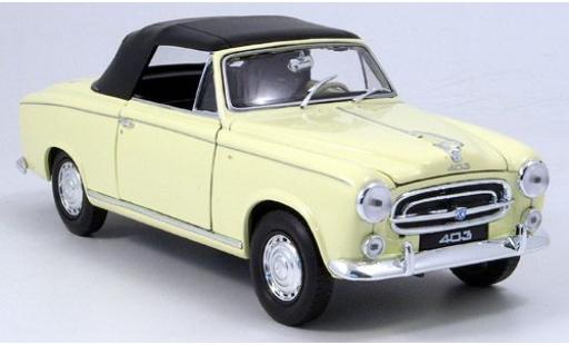 Diecast model cars Peugeot 403 Cabriolet Convertible beige closed 1957 1/18 Welly