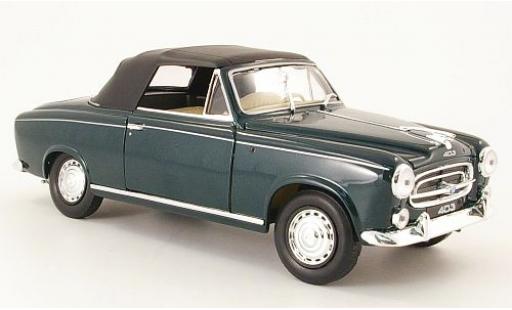 Diecast model cars Peugeot 403 Cabriolet Convertible met.-dkl.-green closed 1957 1/18 Welly