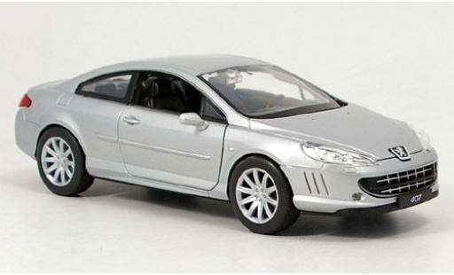Diecast model cars Peugeot 407 Coupe grey sans Vitrine 1/24 Welly