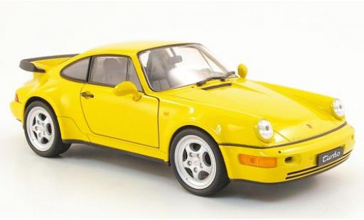 Diecast model cars Porsche 911 Turbo yellow 1/24 Welly