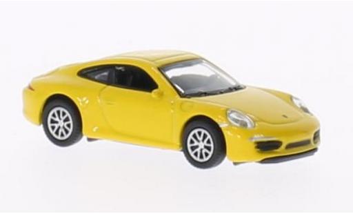 Diecast model cars Porsche 911 S Carrera yellow 1/87 Welly