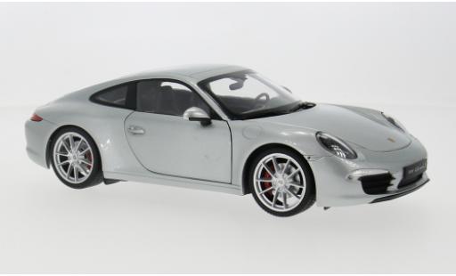 Diecast model cars Porsche 911 S Carrera silver 2012 1/18 Welly