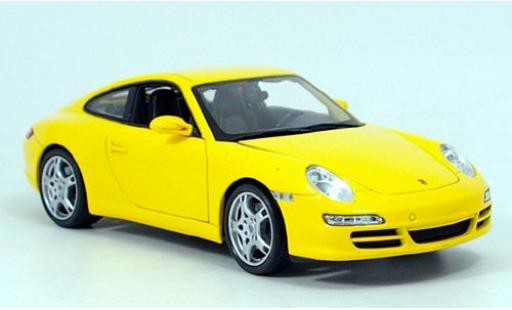 Diecast model cars Porsche 911 S Carrera Coupe yellow 1/18 Welly