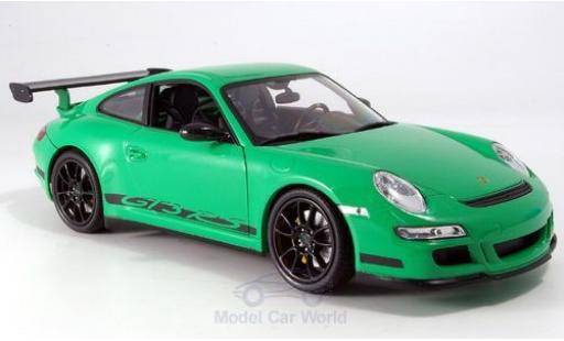 Diecast model cars Porsche 911 RS GTR3 green without Vitrine 1/18 Welly