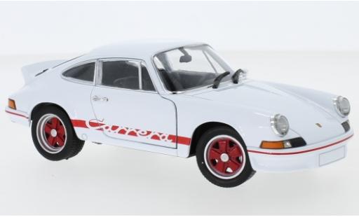 Diecast model cars Porsche 911 RS Carrera 2.7 white/red 1973 1/24 Welly