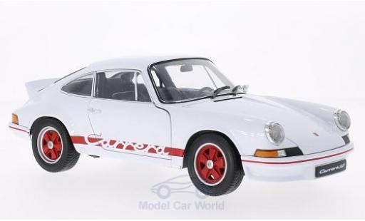 Diecast model cars Porsche 911 RS Carrera white/red 1973 1/18 Welly