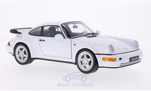 Diecast model cars Porsche 911 Turbo white 1/18 Welly