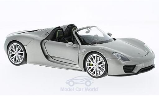 Diecast model cars Porsche 918 Base Spyder grey open 1/24 Welly