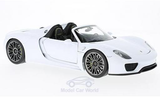 Diecast model cars Porsche 918 Base Spyder white 2011 1/18 Welly