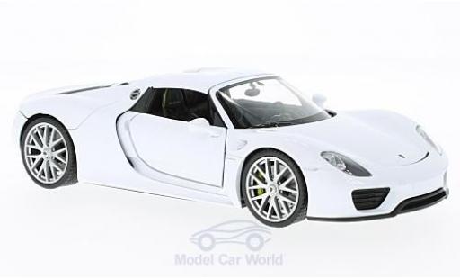Diecast model cars Porsche 918 Base Spyder white closed 1/24 Welly