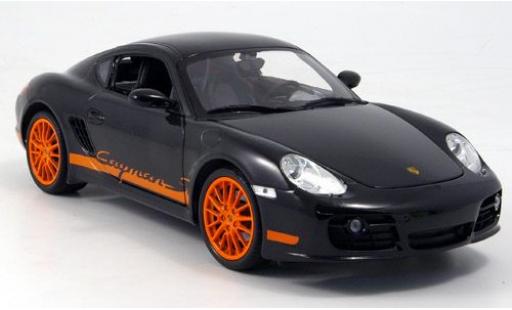 Diecast model cars Porsche 718 S black/orange 2007 1/18 Welly