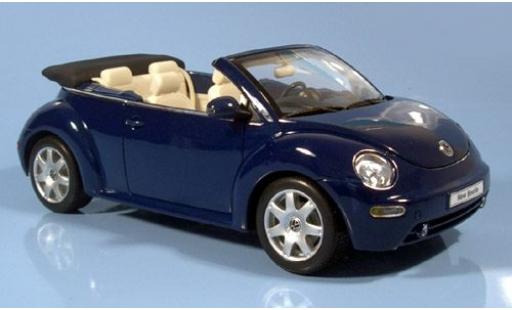 Diecast model cars Volkswagen New Beetle Cabriolet Convertible blue 2003 1/18 Welly