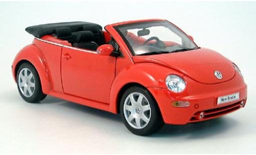 Diecast model cars Volkswagen New Beetle Cabriolet Convertible red 2003 1/18 Welly
