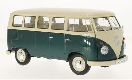 Diecast model cars Volkswagen T1 B beige/green 1963 bus 1/18 Welly