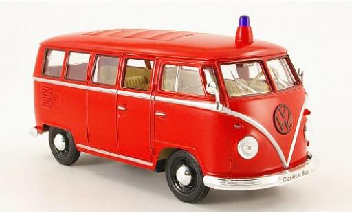 Diecast model cars Volkswagen T1 B Bus Fire brigade 1962 1/24 Welly
