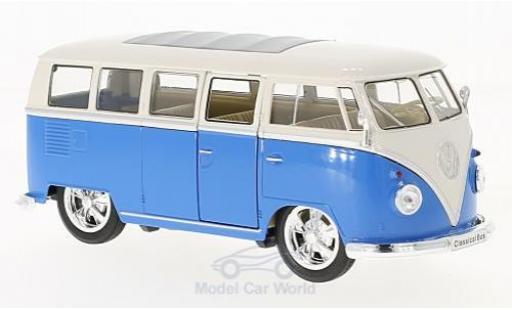 Diecast model cars Volkswagen T1 B Bus Low Rider blue/white 1963 1/24 Welly