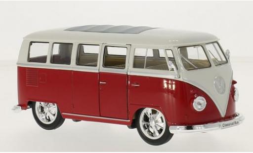 Diecast model cars Volkswagen T1 B Bus Low Rider red/white 1963 1/24 Welly