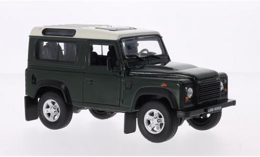 Diecast model cars Land Rover Defender Base vert/white 1/24 Welly