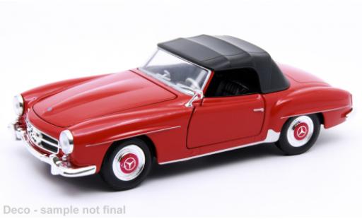 Diecast model cars Mercedes 190 Base SL (W121) red/black 1/24 Welly
