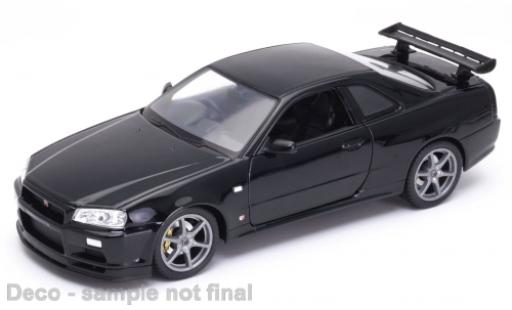 Diecast model cars Nissan Skyline R34 GT-R black 1/24 Welly