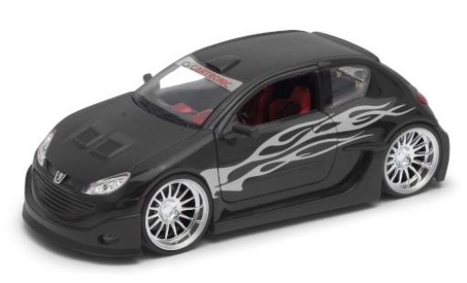 Diecast model cars Peugeot 206 Base matte noir/D&Atilde;&copy;corer 1/24 Welly