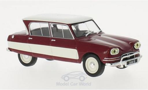 Diecast model cars Citroen Ami 6 Berline red/white 1961 1/43 WhiteBox