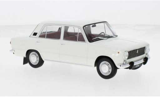 Diecast model cars Fiat 124 Limousine white 1970 1/24 WhiteBox