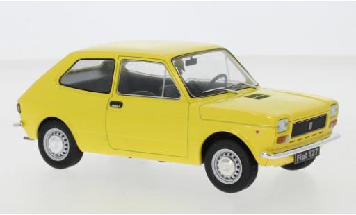 Diecast model cars Fiat 127 Berlina yellow 1/24 WhiteBox