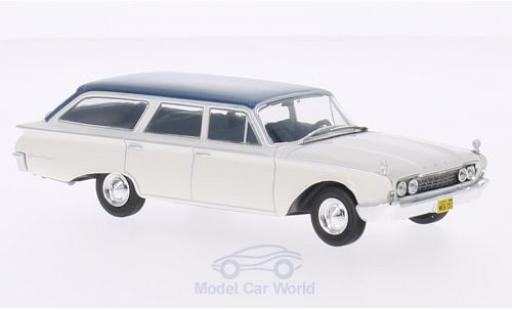 Diecast model cars Ford Ranch Wagon Break white/metallic turquoise 1960 1/43 WhiteBox