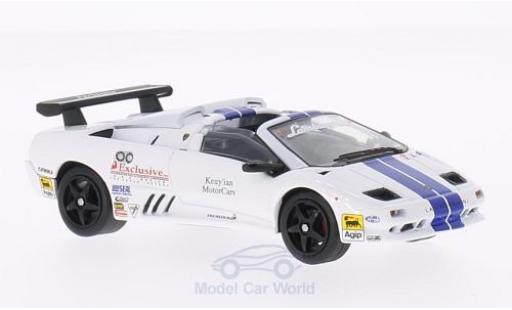 Diecast model cars Lamborghini Diablo VT -R Roadster Trofeo white/blue 1997 1/43 WhiteBox