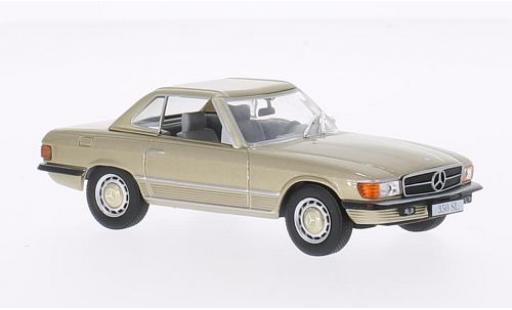 Diecast model cars Mercedes 350 Base SL (R107) metallic beige 1971 avec Hardtop 1/43 WhiteBox